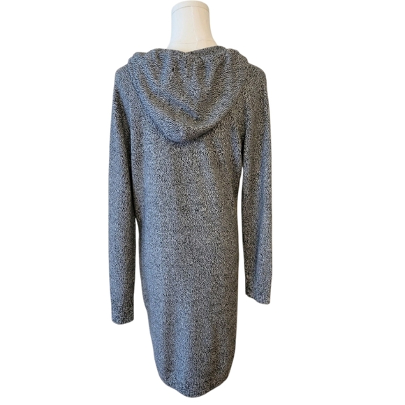 Soho Heathered Black Sweater Hooded Dress Size Medium - Picture 3 of 4